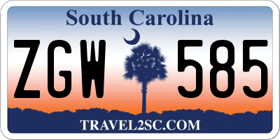 SC license plate ZGW585