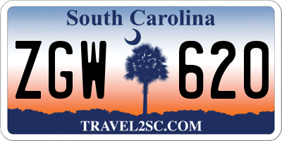 SC license plate ZGW620