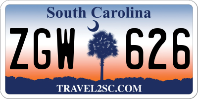 SC license plate ZGW626