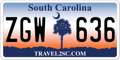 SC license plate ZGW636
