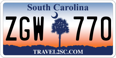 SC license plate ZGW770