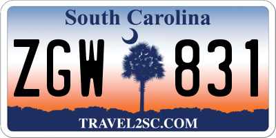 SC license plate ZGW831