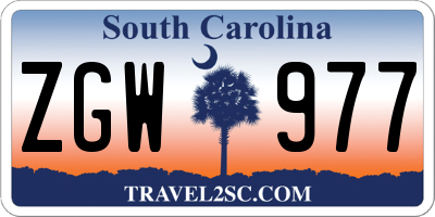 SC license plate ZGW977