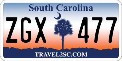 SC license plate ZGX477