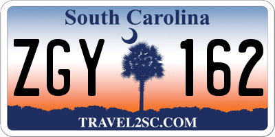SC license plate ZGY162