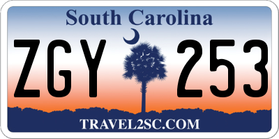 SC license plate ZGY253