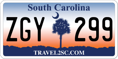 SC license plate ZGY299