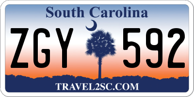 SC license plate ZGY592