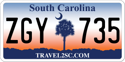 SC license plate ZGY735