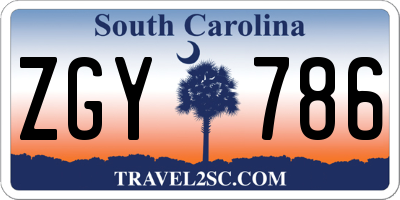 SC license plate ZGY786