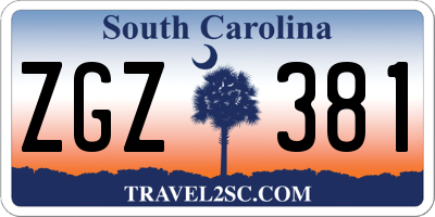 SC license plate ZGZ381