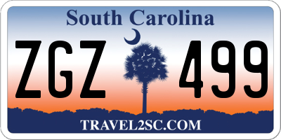 SC license plate ZGZ499