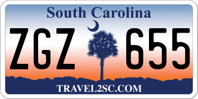 SC license plate ZGZ655