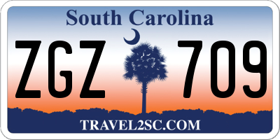 SC license plate ZGZ709