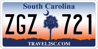 SC license plate ZGZ721
