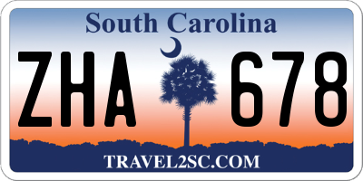 SC license plate ZHA678