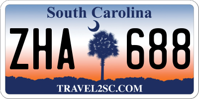 SC license plate ZHA688