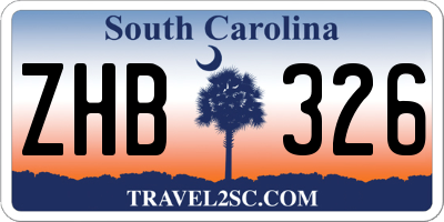SC license plate ZHB326