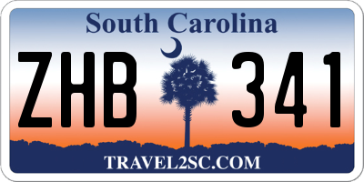 SC license plate ZHB341