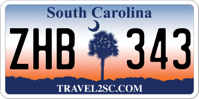 SC license plate ZHB343