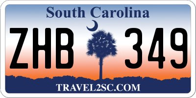 SC license plate ZHB349