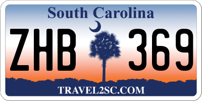 SC license plate ZHB369