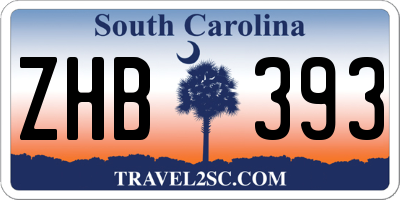 SC license plate ZHB393