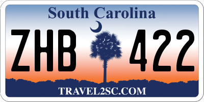 SC license plate ZHB422