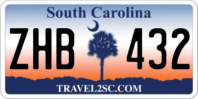 SC license plate ZHB432