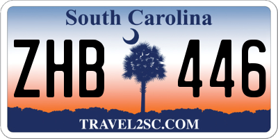 SC license plate ZHB446