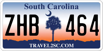 SC license plate ZHB464