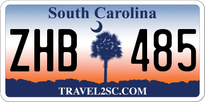 SC license plate ZHB485