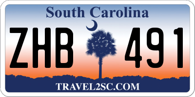 SC license plate ZHB491