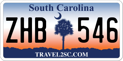 SC license plate ZHB546