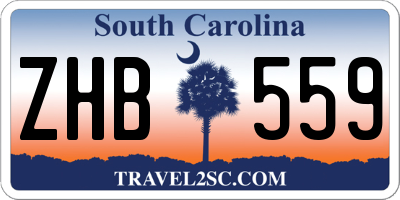 SC license plate ZHB559