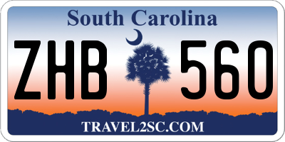 SC license plate ZHB560