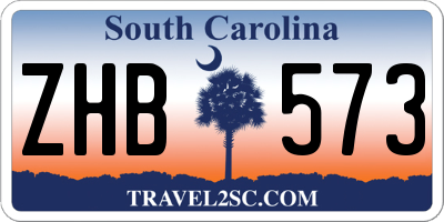 SC license plate ZHB573