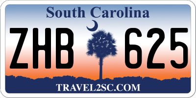 SC license plate ZHB625