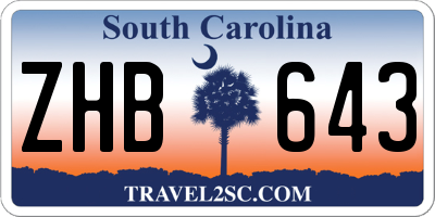 SC license plate ZHB643