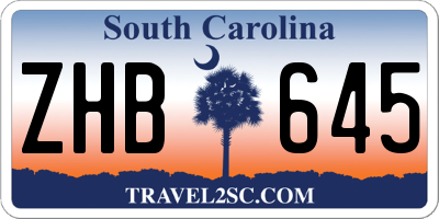 SC license plate ZHB645