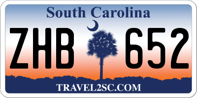 SC license plate ZHB652