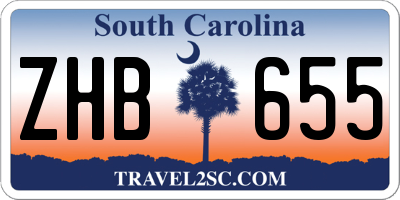 SC license plate ZHB655