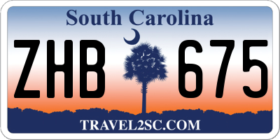 SC license plate ZHB675