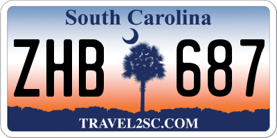 SC license plate ZHB687