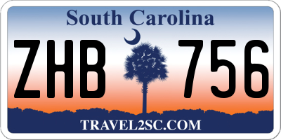 SC license plate ZHB756