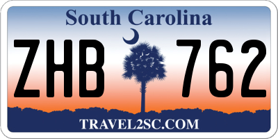 SC license plate ZHB762