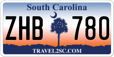 SC license plate ZHB780