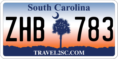 SC license plate ZHB783