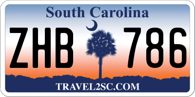 SC license plate ZHB786