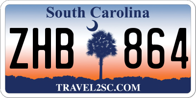 SC license plate ZHB864